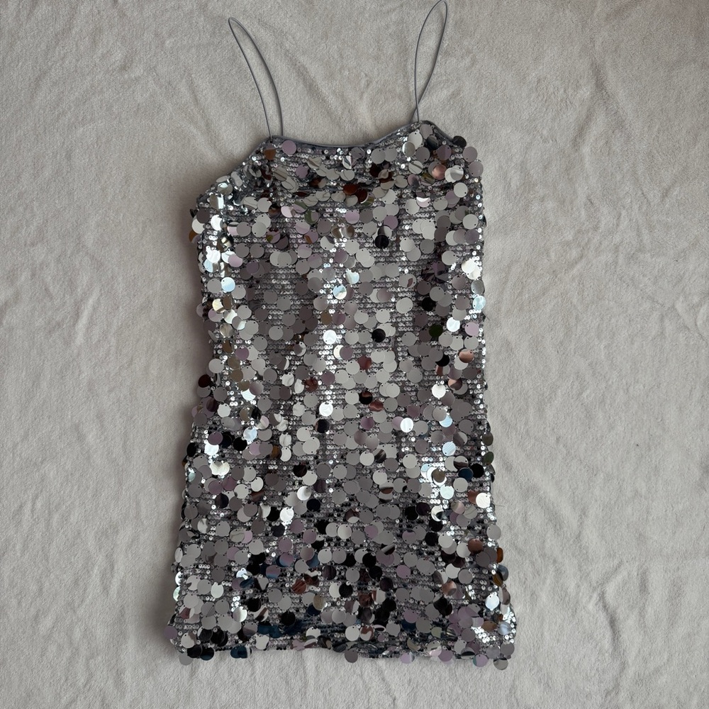 NWT ONLY silver sequin mini dress
